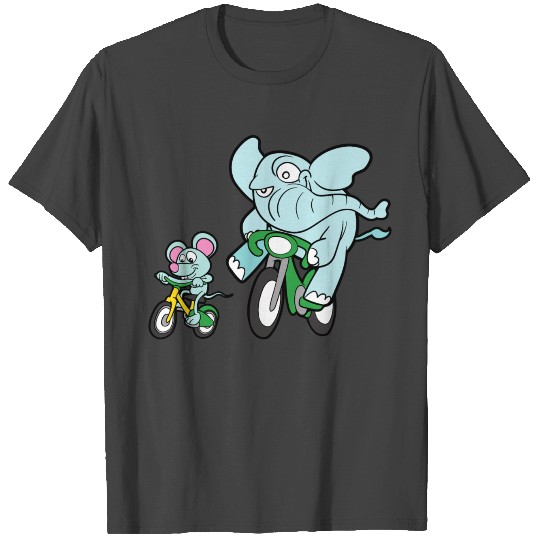 Elephant Mouse Bicycle Cyclist Cycle T Shirts