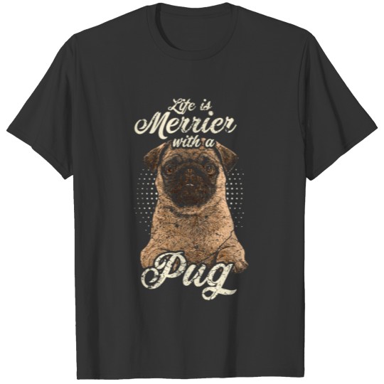 Pug Dog Retro Vintage Funny Pug Pet Dog T Shirts