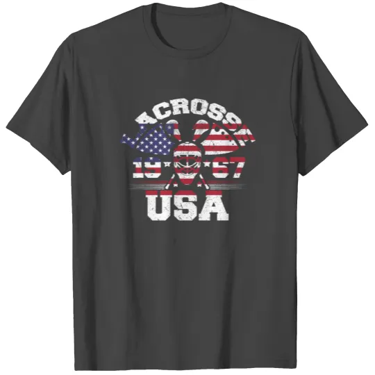 Patriotic USA Lacrosse Flag 1967 T Shirts