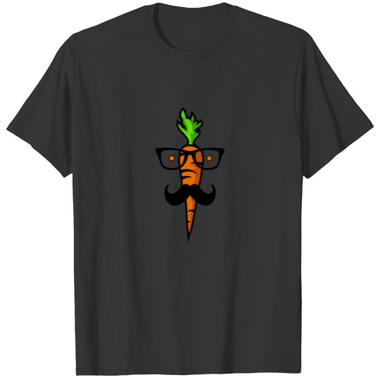 Vegan carrot as hipster beard glasses T Shirts