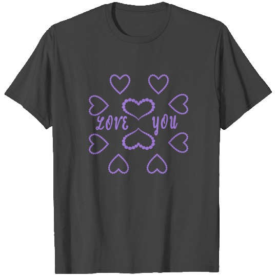 Beautiful LOVE YOU heart heart design T Shirts