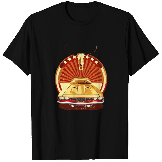 Buffalo skull with car T Shirts