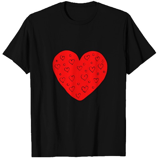 Big red heart with little hearts Valentine's gift T Shirts