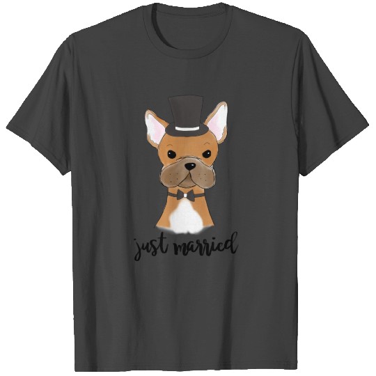 French Bulldog just married gift idea T Shirts