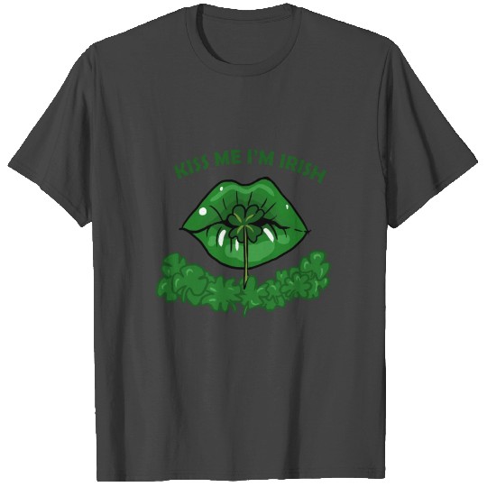 St Patricks Day For Women Green Lips Shamrock Gift T Shirts