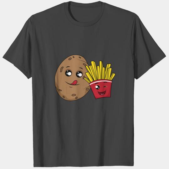 Potato and French Fries Cartoon T Shirts