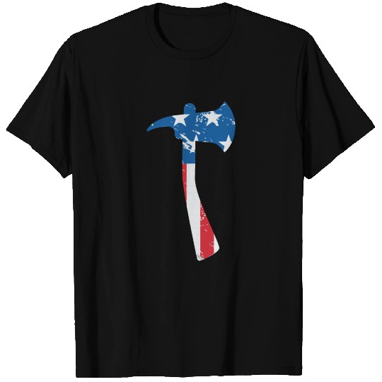 Fire Brigade | Flag Axe Fireman Fire Fighter T Shirts