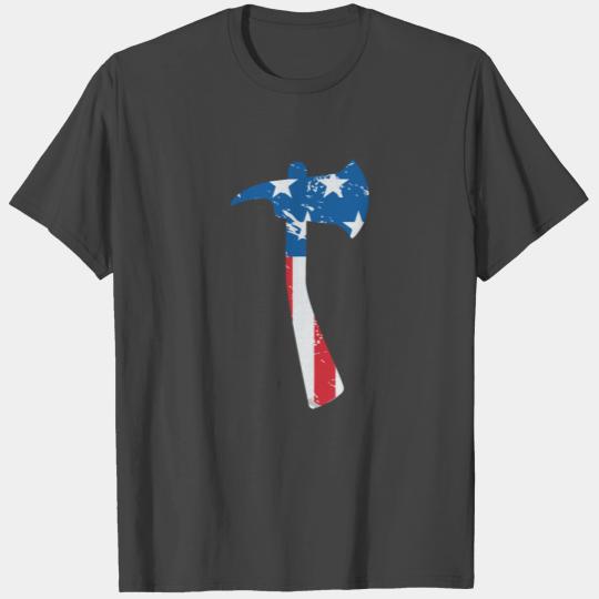 Fire Brigade | Flag Axe Fireman Fire Fighter T Shirts