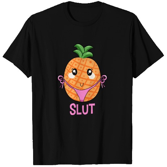 Pineapple Slut Funny Naughty Cartoon Thong String T Shirts