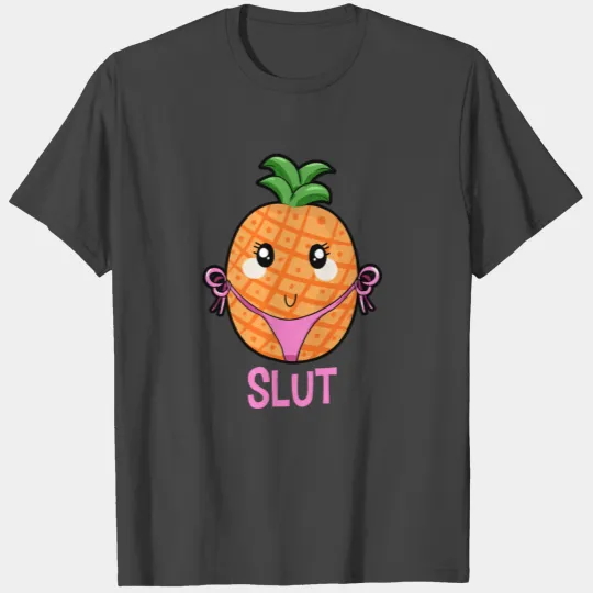 Pineapple Slut Funny Naughty Cartoon Thong String T Shirts
