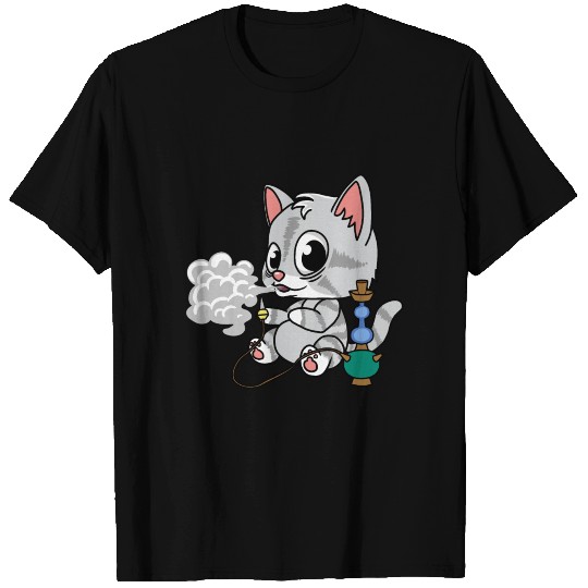 cute cat smoking shisha T Shirts