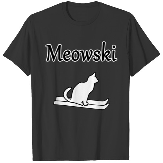 Winter Cat Meow ski T-shirt