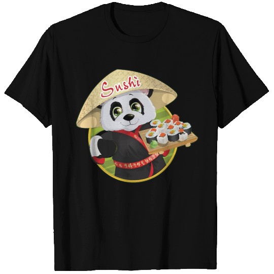 Panda & Sushi lovers, chef, Asian cuisine T Shirts