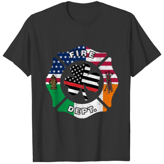 Firefighter St Patricks Day Irish American T-shirt