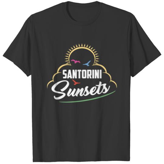 Santorini sunsets vacation travel T-shirt