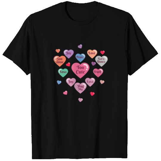 Valentine's Day Heart Candy T Shirts for Men Woman