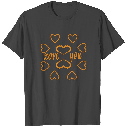Beautiful LOVE YOU heart heart design T Shirts