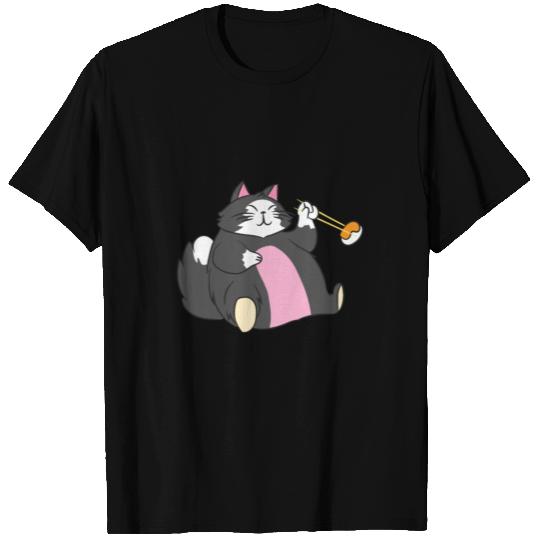 Cat Sushi Maine Coon Eating Gift T Shirts