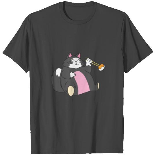 Cat Sushi Maine Coon Eating Gift T Shirts