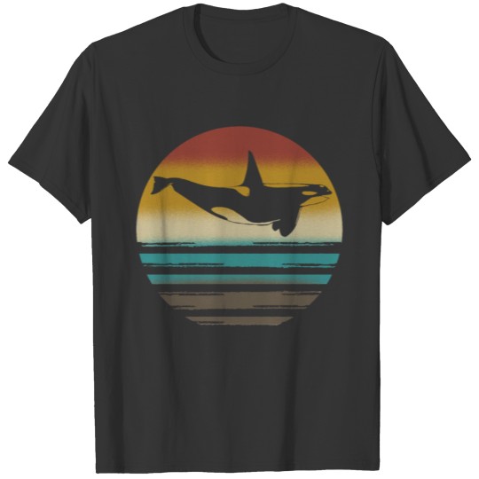 Orca whale ocean sea retro vintage gift T-shirt