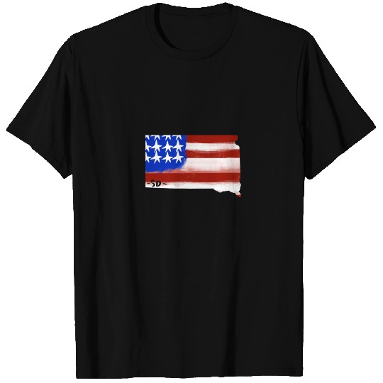 South Dakota USA Flag Pride T Shirts