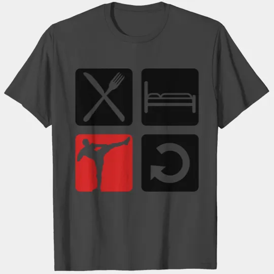 sleep eat repeat daily exercise kickboxer kickboxi T Shirts