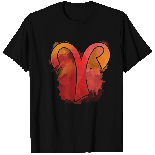 Aries Symbol Watercolor T Shirts