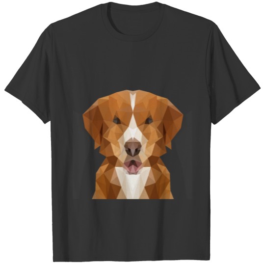 Brown dog head polygon geometric T Shirts