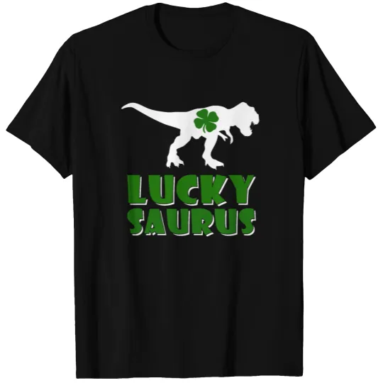 St Patricks Day Irish Lucky Saurus T-Rex Dinosaur T Shirts