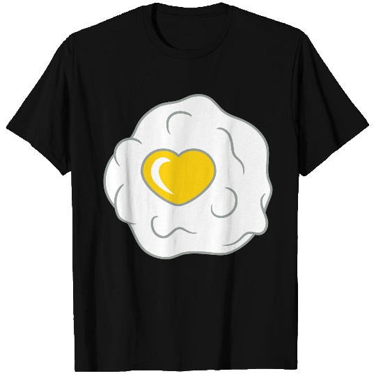 heart shape love fried egg cooking roast eating eg T Shirts