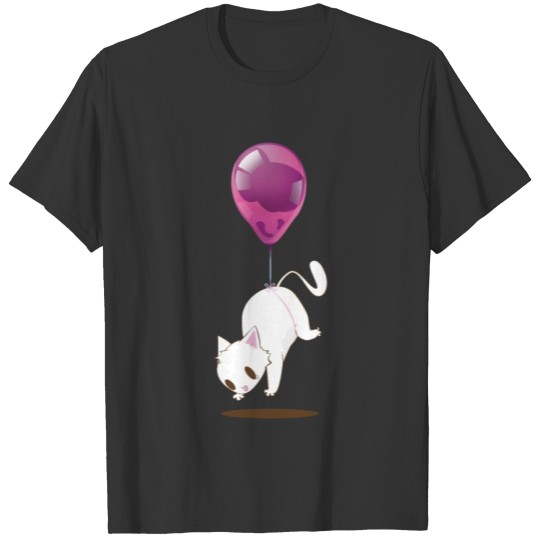 Sweet White Kitten Balloon T-Shirt T-shirt