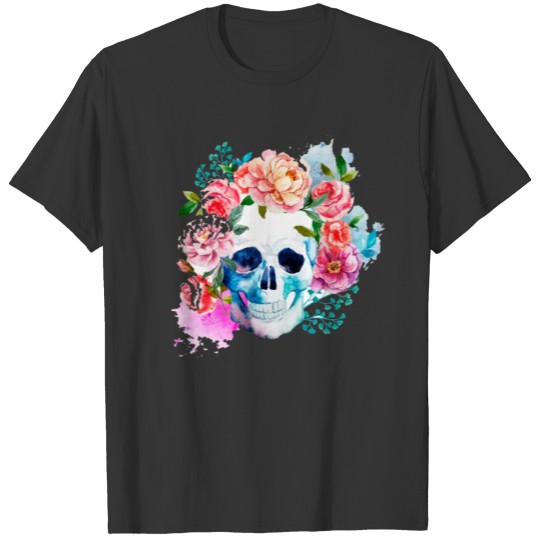 Skull flowers T-shirt