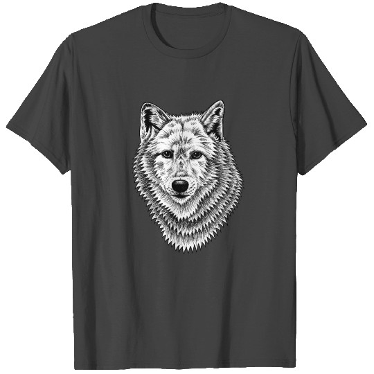 Wolf face - ink illustration T Shirts