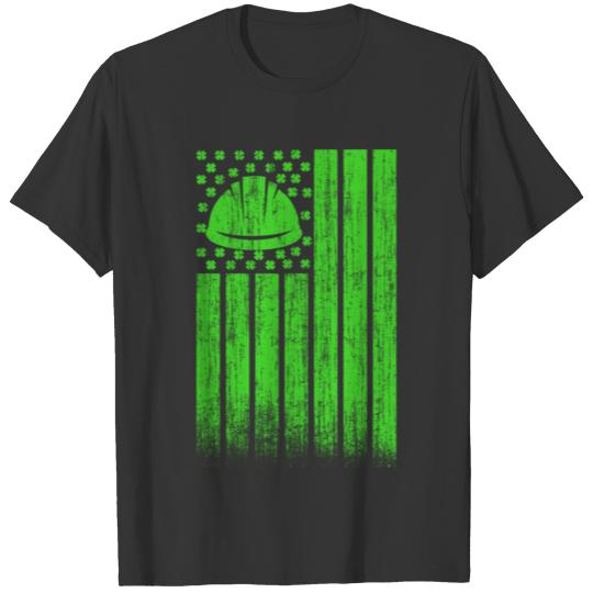 St Patricks Day Irish American Flag Engineer Gifts T-shirt