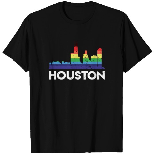 LGBT Flag Rainbow T Shirts LGBT Houston City Pride