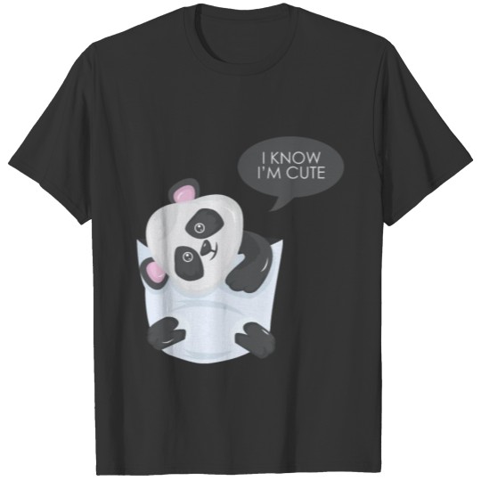 Panda bear kids baby sweet breast pocket gift T Shirts