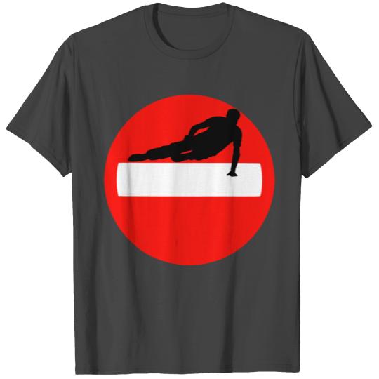 one way traffic sign parkour side vault T Shirts