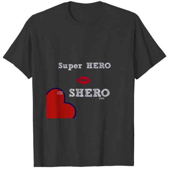 Super shero lips heart rwb T-shirt