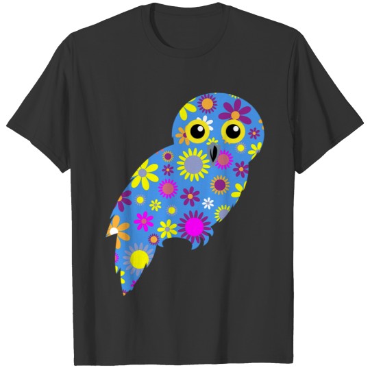 Owl Bird Flower Pattern Design Gift Ideas T-shirt