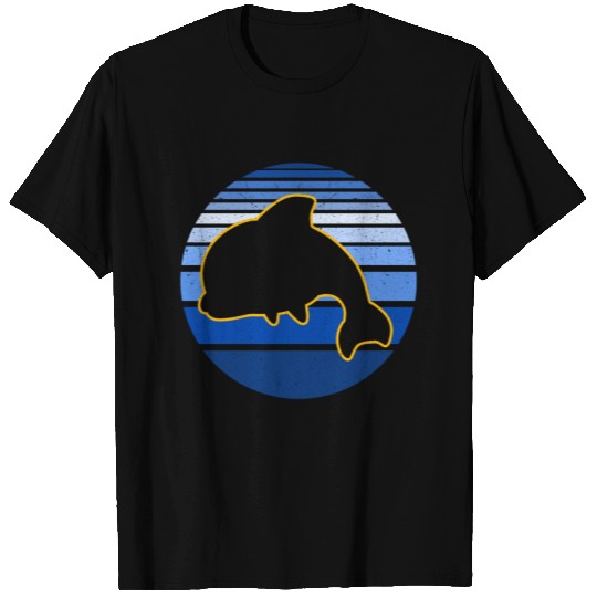 fish silhouette water dolphin shark whale T Shirts