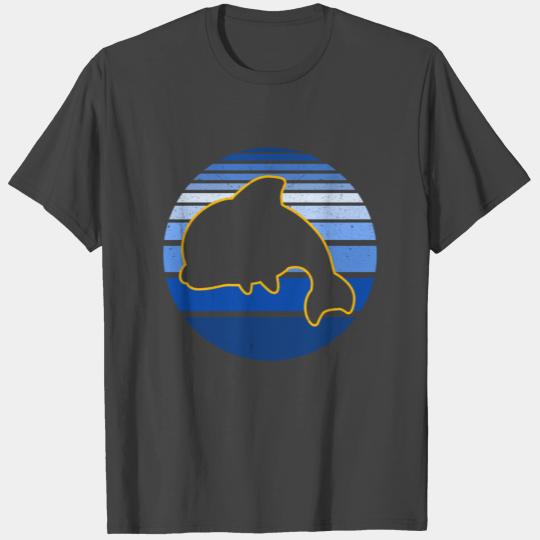 fish silhouette water dolphin shark whale T Shirts