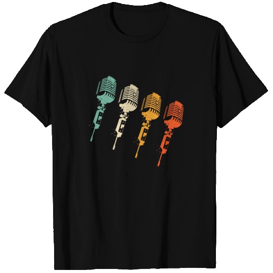 Vintage Microphone T Shirts Cool Retro Singer Gift