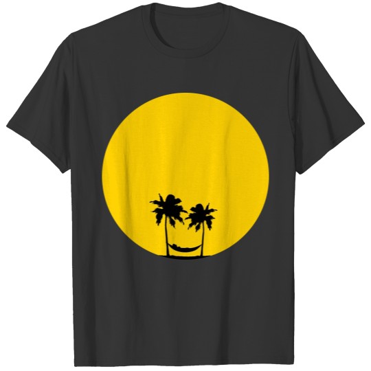 sun beach hammock palms island vacation vacation e T-shirt