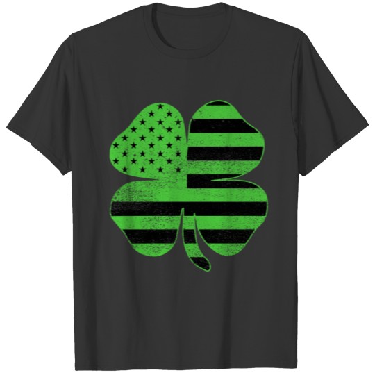 Irish American Flag Shamrock Clover St Patrick's T-shirt