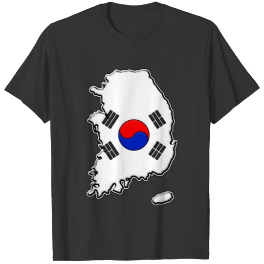 South Korea Flag Map T-shirt