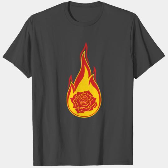 rose fire flames burn hot torch flower tulip plant T Shirts