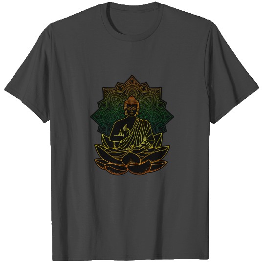 buddha meditate spiritual namaste meditaion goa T Shirts