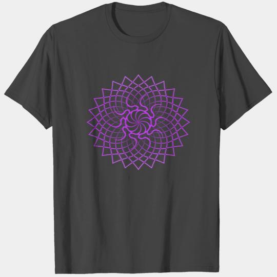 Simple Purple Mandala Geometry Sacred Fractal Art T Shirts