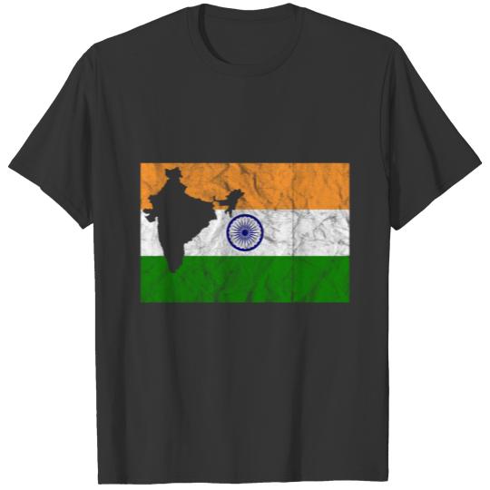 India Map Silhouette Indian Flag Travel Asia T-shirt