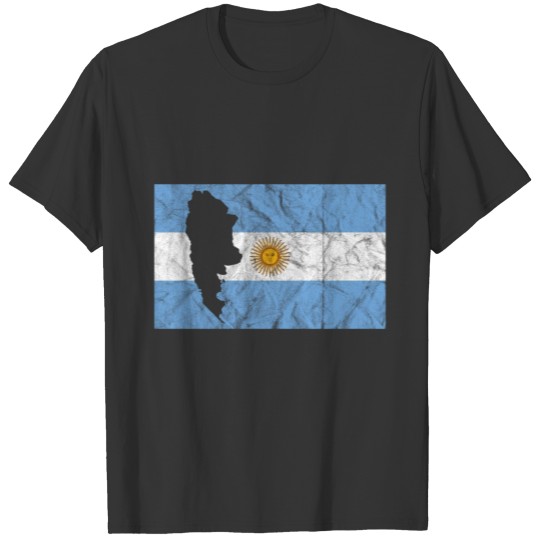 Argentina Map Silhouette Argentine Flag Hispanic T-shirt